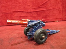 Vintage Cast Metal Howitzer Toy Cannon metal - Rubber Wheels