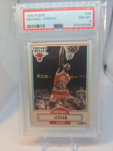 1990 Fleer # 26 Michael Jordan HOF PSA 8 NM-MT Bulls Brand New Slab Free Ship!