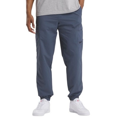 REEBOK Uniform Cargo Track Pants sz M Medium East Coast Blue Retro Regular Fit