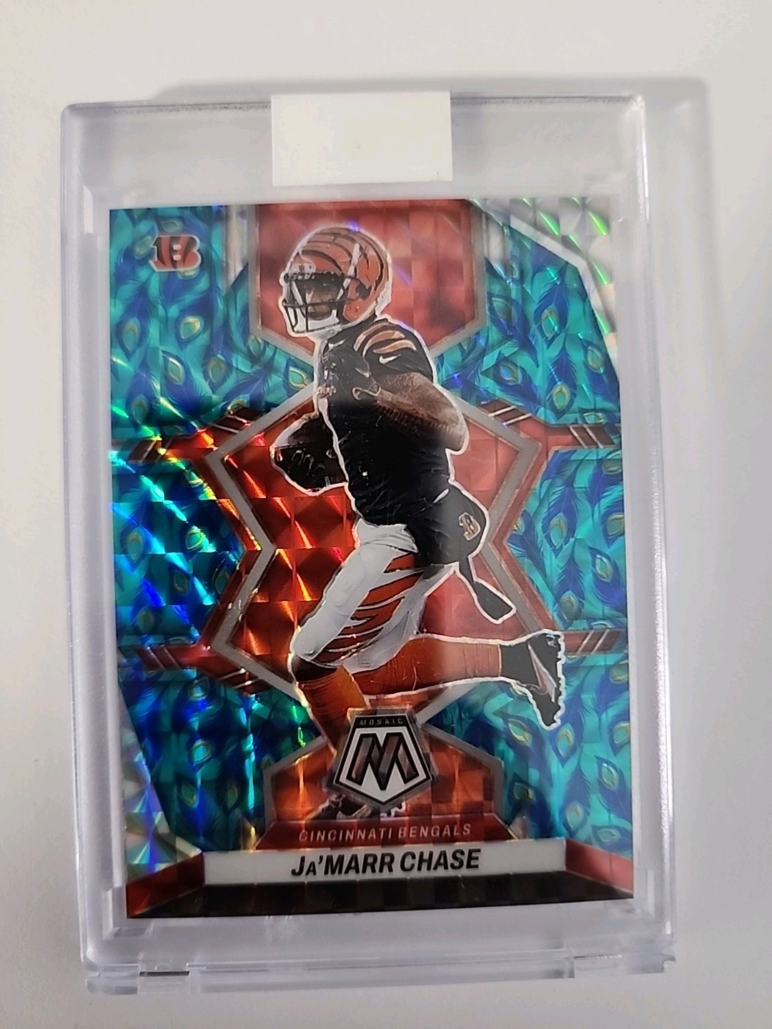 2022 Panini Mosaic Ja'Marr Chase #41 Choice Peacock Mosaic Prizm