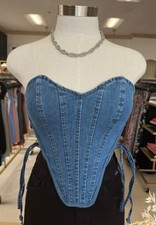 Beautiful Denim Corset Top Sizes Small Medium Large