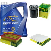 Mann Inspektionspaket 5L Mannol Defender 10W-40 FüR Fiat Stilo 1.6 16V