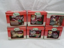 6 Jasco Christmas Friends Candles Cute Holiday Animals Figurines