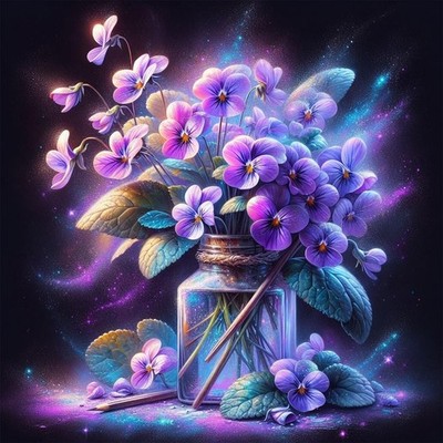Flowers Diamond Art Kits for Adults,5D Diamond Painting Flowers,DIY Round Full 