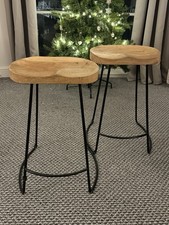 A Pair of Wooden Breakfast Bar Stools
