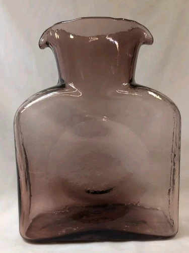 Vintage MCM Blenko Dusty Rose  Double Spout Glass Water Pitcher 384 c. 1988-1990