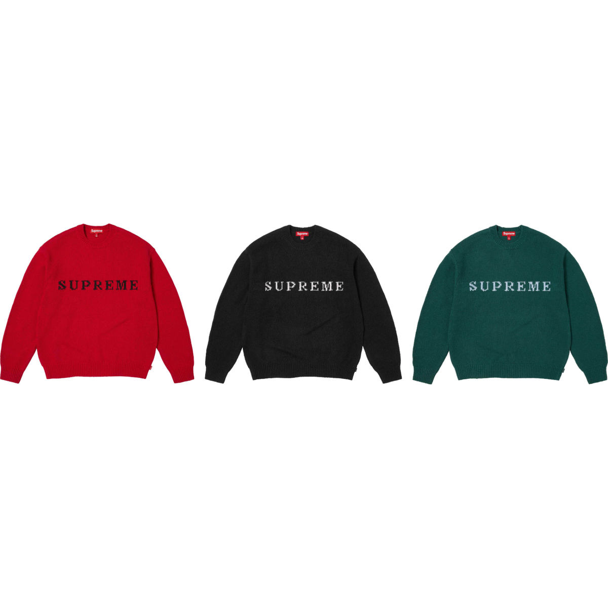 Supreme Contrast Logo Sweater Red Pine Black 3colors 25FW | eBay
