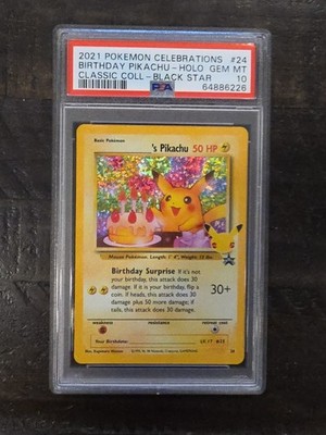 ポケモンカードゲーム PSA10 CELEBRATIONS BIRTHDAY PIKACHU-HOLO Pokemon Celebrations Birthday Pikachu #24 Classic Holo PSA 10 | eBay