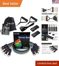 Anti-Snap Resistance Bands Set - 5 Levels Up to 110 lbs for All Fitness Levels