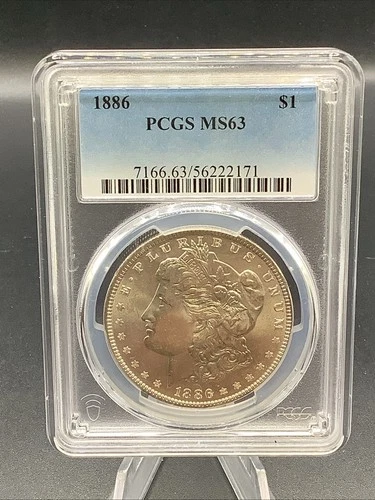 PCGS 1886 Morgan Silver Dollar MS63 U.S. 90% Silver $1