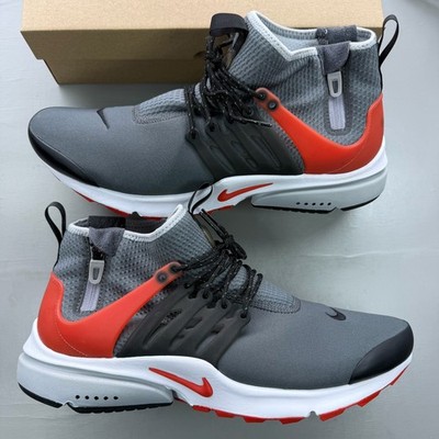 Nike Air Presto UK 11 Mid Utility Grau Schwarz Rot Acronym Sneaker 859524-004