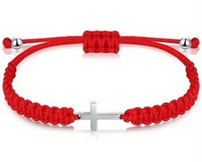 Stainless Steel Cross Woven Rope Bracelet cro...