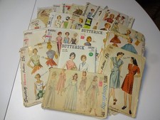 Vintage 30's/40's/50's/60's ? Women's Sewing Patterns Lot Mixed Sizes & Styles