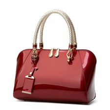 Luxury Designer Handbag Shiny Leather Boston Bag Fashion Bags for Women 4