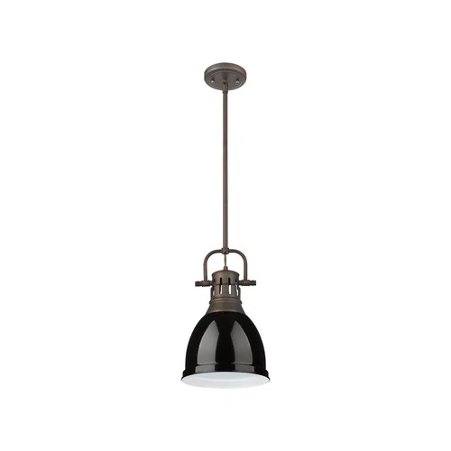 Golden Lighting 3604-S RBZ Duncan 9"W Mini Pendant - Rubbed Bronze / Clear - Picture 10 of 11