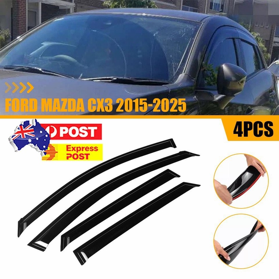 Window Set Visors For Mazda CX-3 4PCS 2015-2025 Hassle Free Mounting