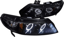 LED Twin Halo Projector Headlights Glossy Black Housing Smoke Lens Compatible wi