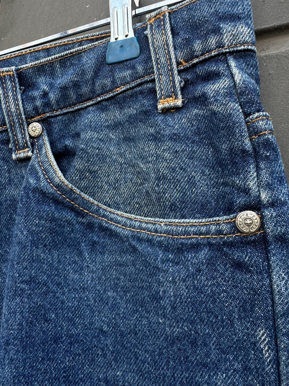 Chrome Hearts Cross Patch Denim Jeans Vintage Base Silver Hardware Authentic image 4