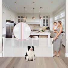 Reinforced 72" Retractable Baby Dog Gate - Extra Wide Mesh Safety Barrier