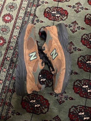 New Balance 993 Aimé Leon Dore Brown Green Suede Mesh Men's Low Top Sneakers