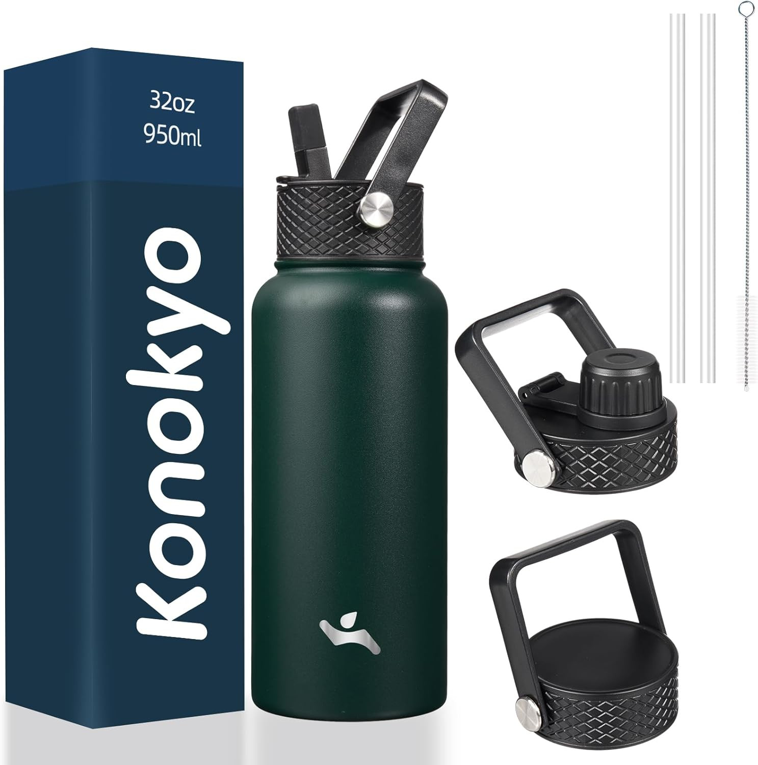 24oz Stainless Steel Sport Bottles With 3 Lids,marble Oce