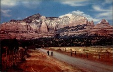 Near Flagstaff Arizona Oak Creek Canyon red sandstone formations ~ postcard