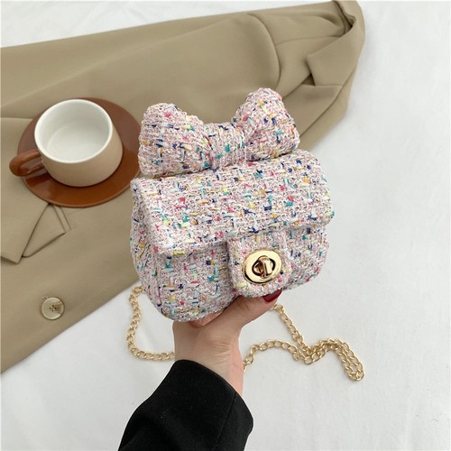 Trendy Mini Plaid Bag Fashionable Parent Child Crossbody Purse With Bow Design - Picture 9 of 11