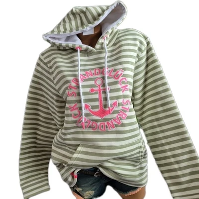 Zwillingsherz Sweatshirt Pullover Damen Moin gestreift Logo S bis 2XL (1601) - Bild 1 von 4