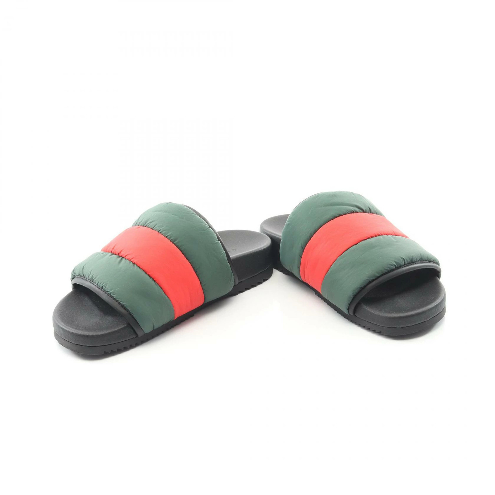 GUCCI Sherry line padded sandals shoes nylon ladies green/red 700320 thumbnail 3