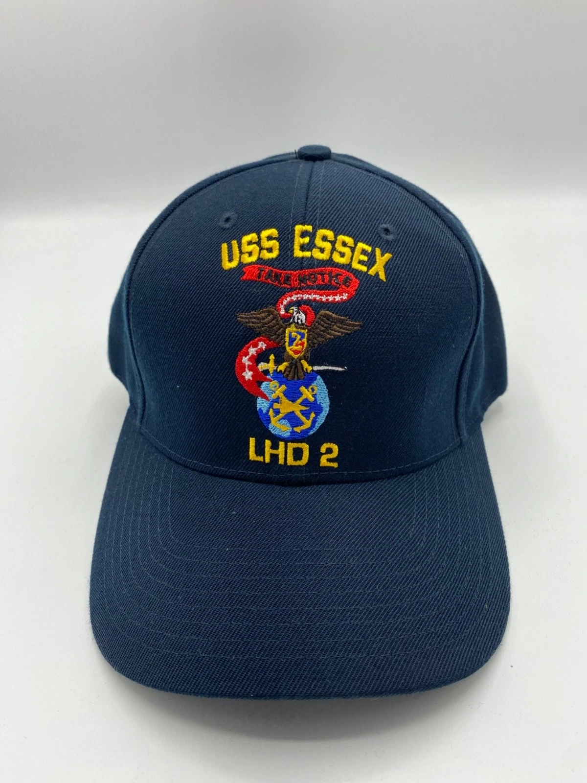 The Corps USS Essex LHD 2 Logo Blue Baseball Cap Hat One Size