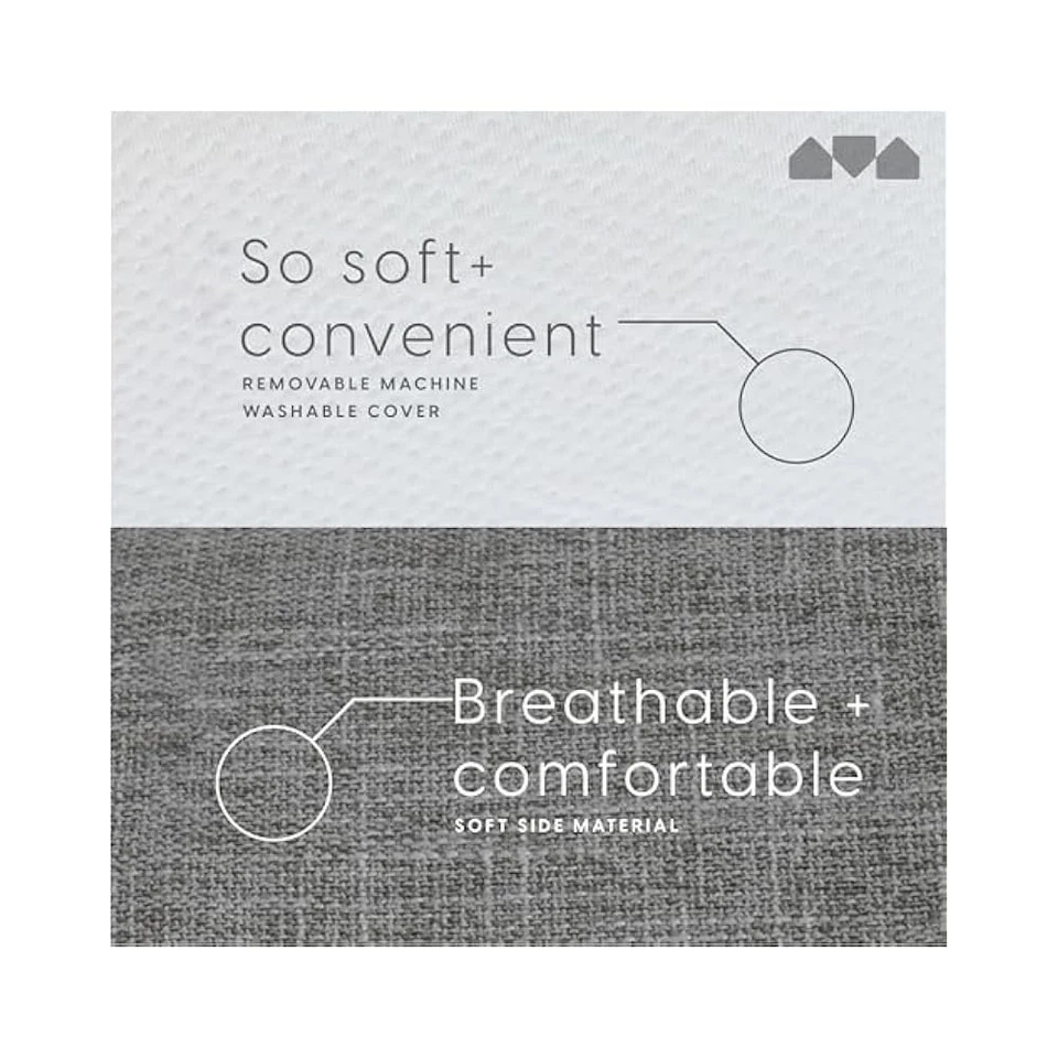 Colchón estrecho de espuma viscoelástica de 5 pulgadas para cuna, 74x31 pulgadas, medio firme, paquete de 2 Foto 4 de 4