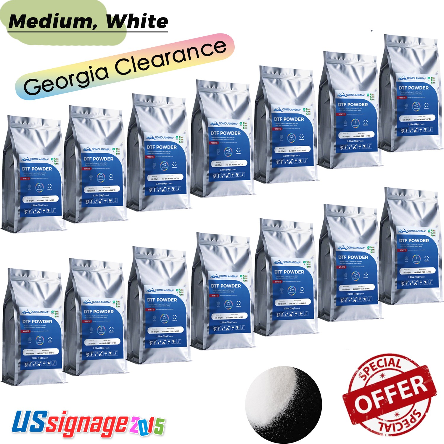 20kg DTF Powder Hot Melt Digital Transfer Adhesive Powder - Georgia Pickup