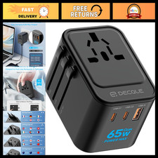Universal Travel Adapter with 2 USB-C 1 USB-A Ports, Works in 200 Countries