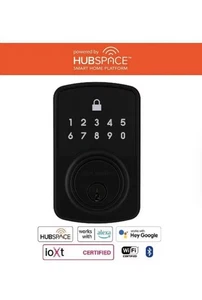 Defiant Smart Fingerprint Single Cylinder Deadbolt Door Lock Matte Black WiFi