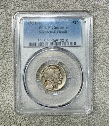 1921 S Buffalo Nickel Certified PCGS Fine Details Scratch.