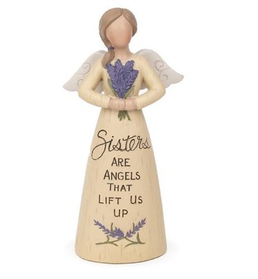 Graceful Sentiments Lift Us Up Sister Angel Figurine 5.25-inch Height Resin H...