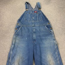 Dickies Dungarees Adult 38x26 Blue Overalls Denim Bib Workwear Carpenter Men