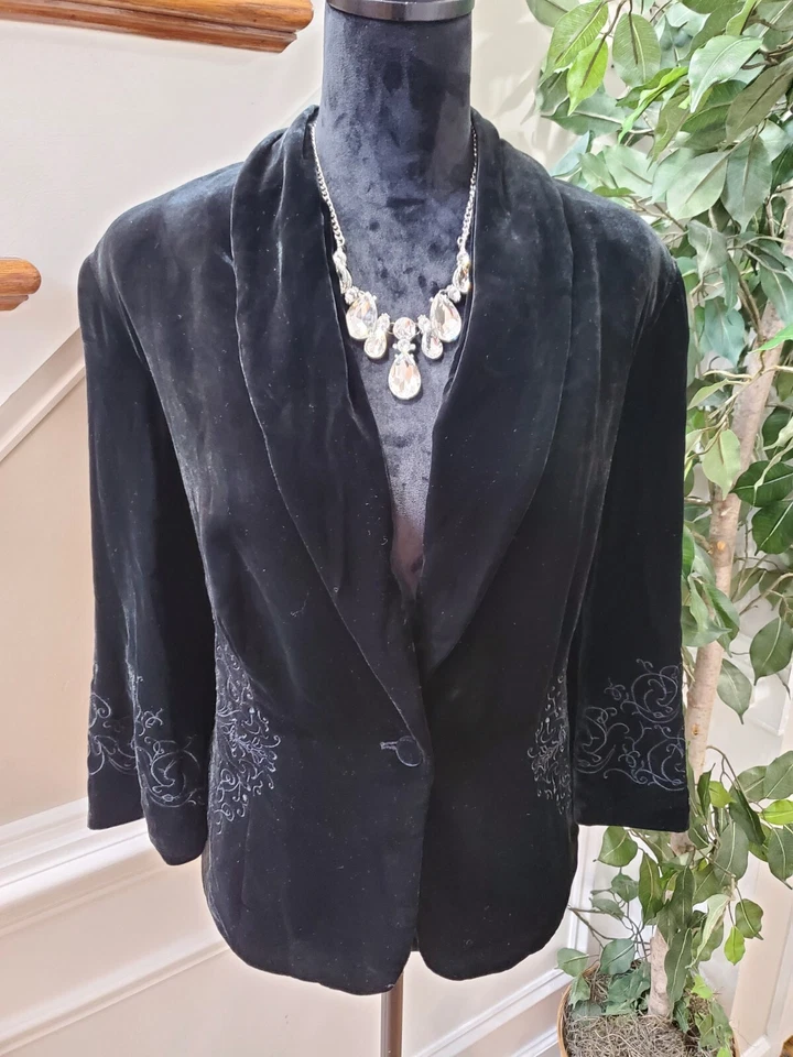 Style&Co. Chaqueta Blazer Mujer Negra Poliéster Manga Larga Sencillo Pecho 16W Foto 2 de 4