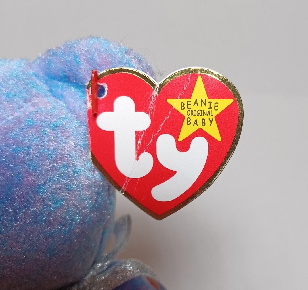 TY ORIGINAL BEANIE BABY CLUBBY IV 1999 WITH TAGS RARE PRETTY PURPLE BLUE PLUSH - Picture 3 of 6