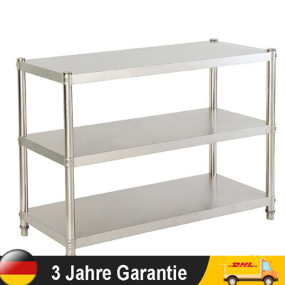 3 Böden Edelstahlregal Gastro Schwerlastregal Edelstahl Regal Küchenregal 30kg