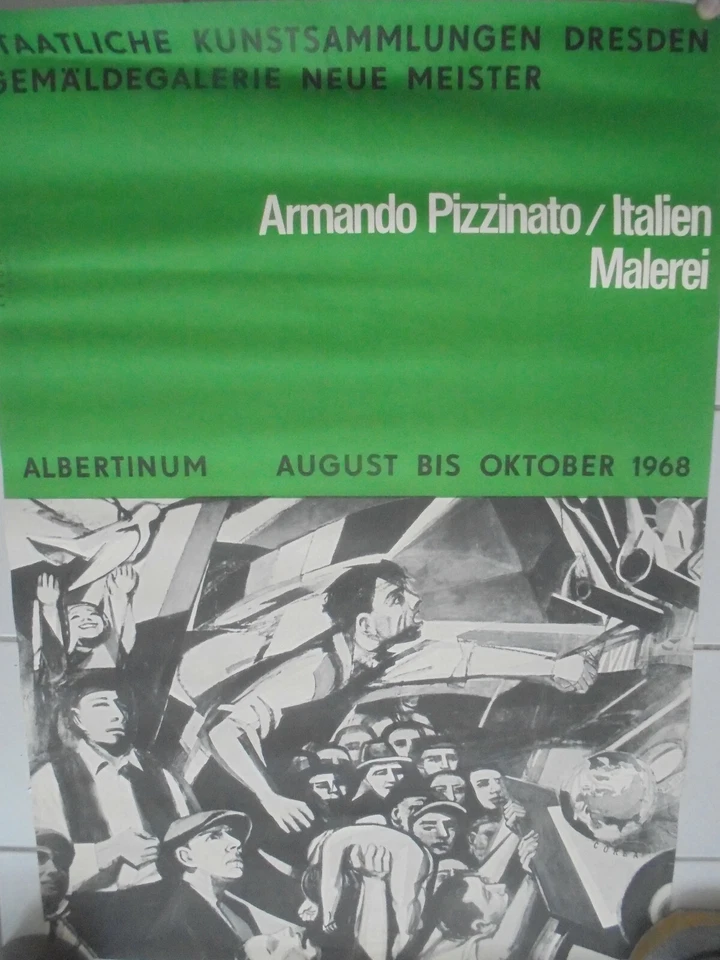 34400 Ausstellung Plakat ARMANDO PIZZINATO 1968 Dresden Albertinum 80x56cm - Bild 1 von 1