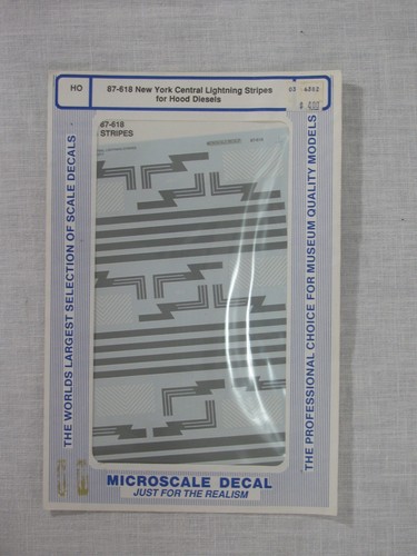 Vtg Microscale HO Scale Decal Set 87-618, NYC Lightning Stripes for ...