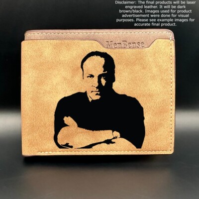 Custom TONY SOPRANO Leather Bi Fold Wallet - Laser Engraved Wallet