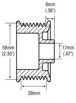 ALTERNADOR OVERDRIVE 8-G POLEA PARA GANAR SALIDA FORD E-250 E-350 SUPER DUTY 7,3 L Foto 3 de 3