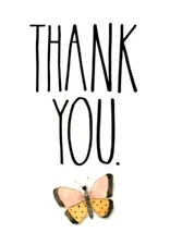 Rae Dunn Butterfly Butterflies Blank Thank You 10 Note Cards Set & Stickers