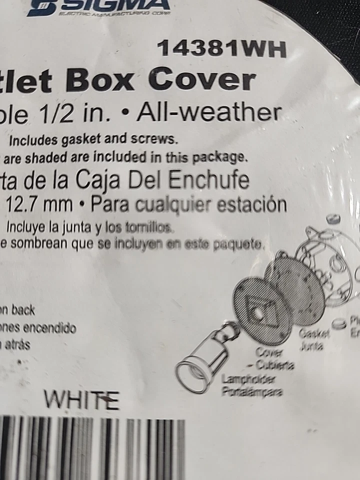 Sigma ~ Cubierta redonda de metal para lugares húmedos, un agujero de 1/2", blanco Foto 3 de 4
