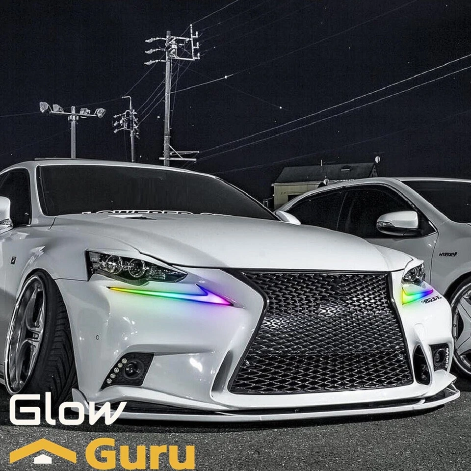 LED RGB DRL 适用于雷克萨斯 IS200T IS300 IS250 IS350 ISF 2013-2016 Dazzel DRL 一对 — 第 3/4 张图片