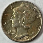 1944-P Mercury Dime Gem UNC  Hints of Sky Blue Tone on Obverse