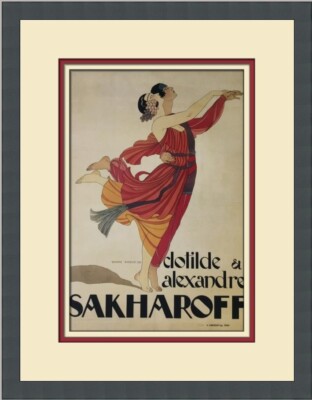 Georges Barbier Clothide et Sakharoff Custom Framed Advertising Print