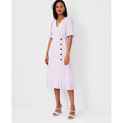 knee length dresses for ladies Flynn Midi Dress in Lavender Aquarelle Fleur main image 1